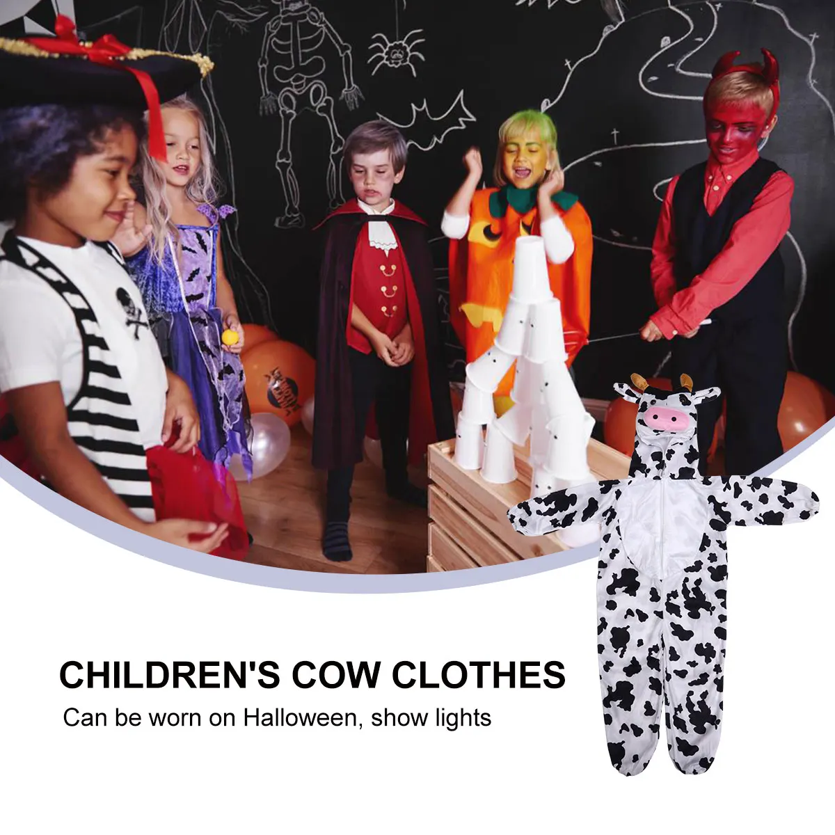 

Halloween Costumes Animal Performance Cow Clothing Prom Baby Kids Outfits Child