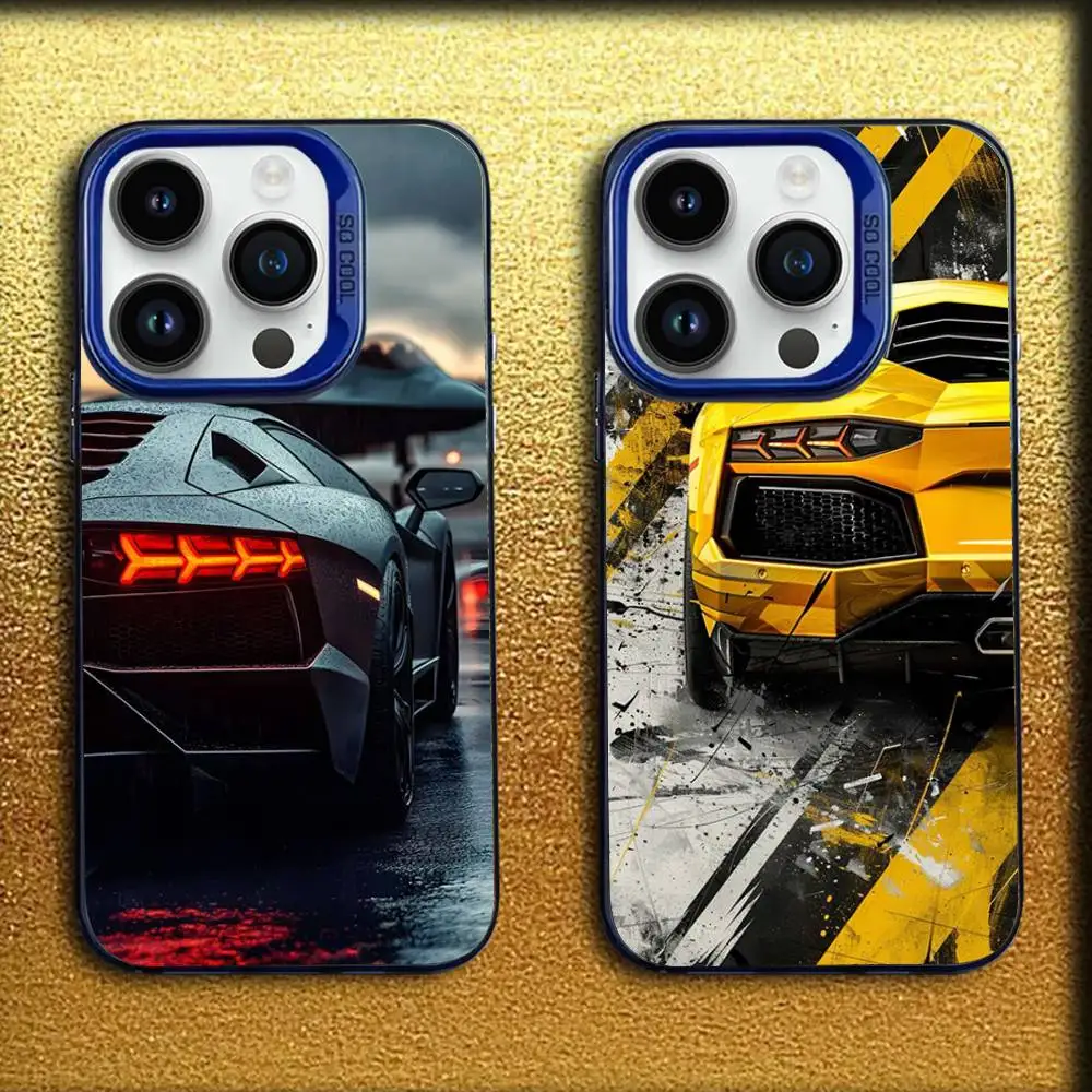 

H-Huracan Sports Car Phone Case For iPhone 16,15,14,13,12,11,Mini,Pro,E,SE4,MAX Blue Candy Matte Shockproof Cover