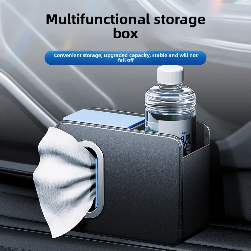 

Car Door Hanging Tissue Box Holder Leather Auto Seat Back Water Cup Storage Box Interior Accessories Car Organizer Phone Pockets
