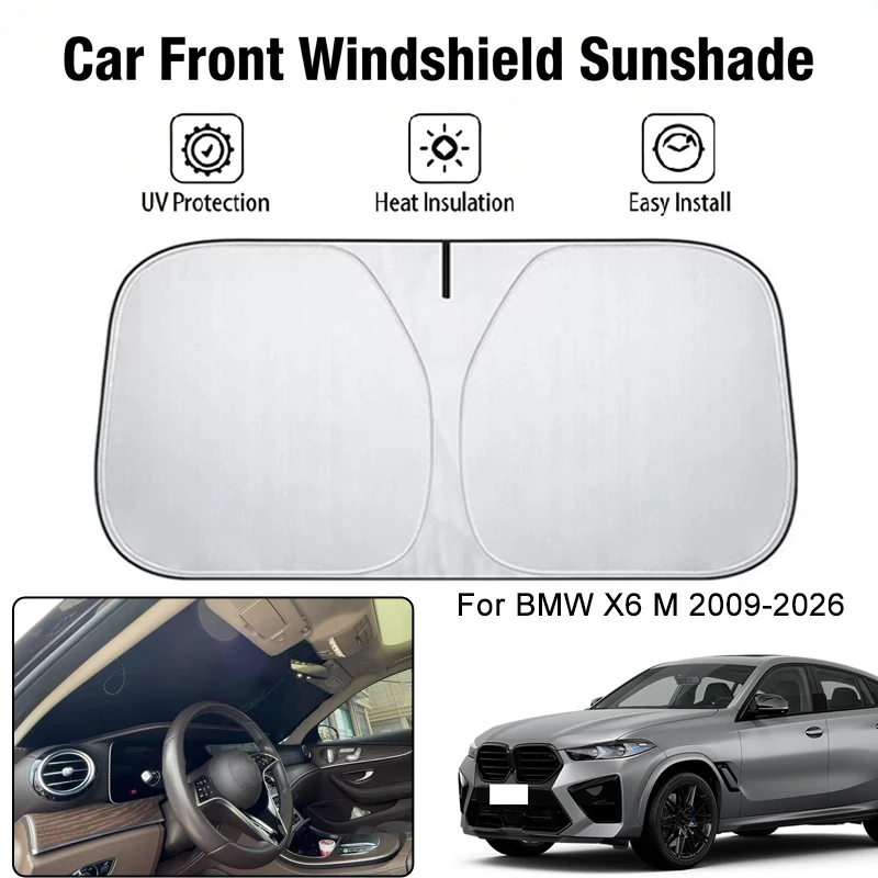 

Car Front Windshield Sunshade Cover For BMW X6 M 2009-2026 UV Block Heat Insulation Auto Interior Accessories