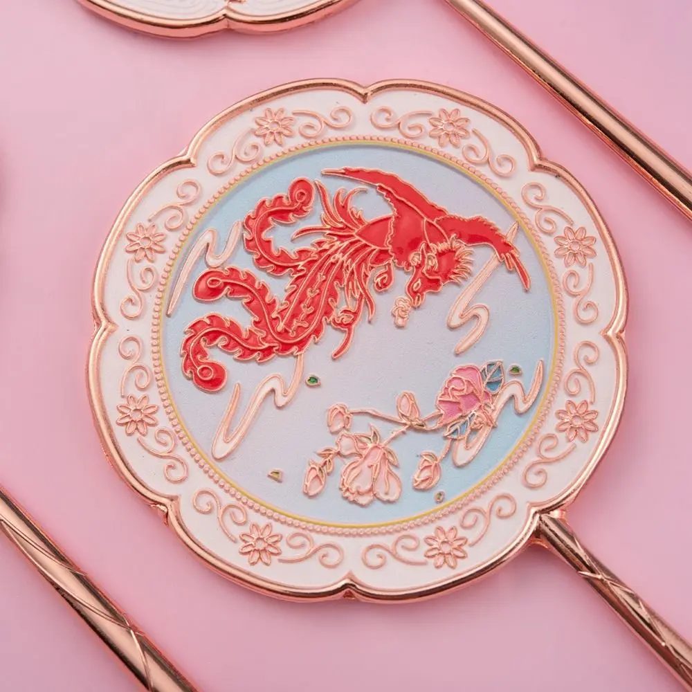 Vintage 3D Flower Makeup Mirror Butterfly Textured Chinese Style Metal Cosmetic Mirror Exquisite Cartoon Makeup Mirror for Home