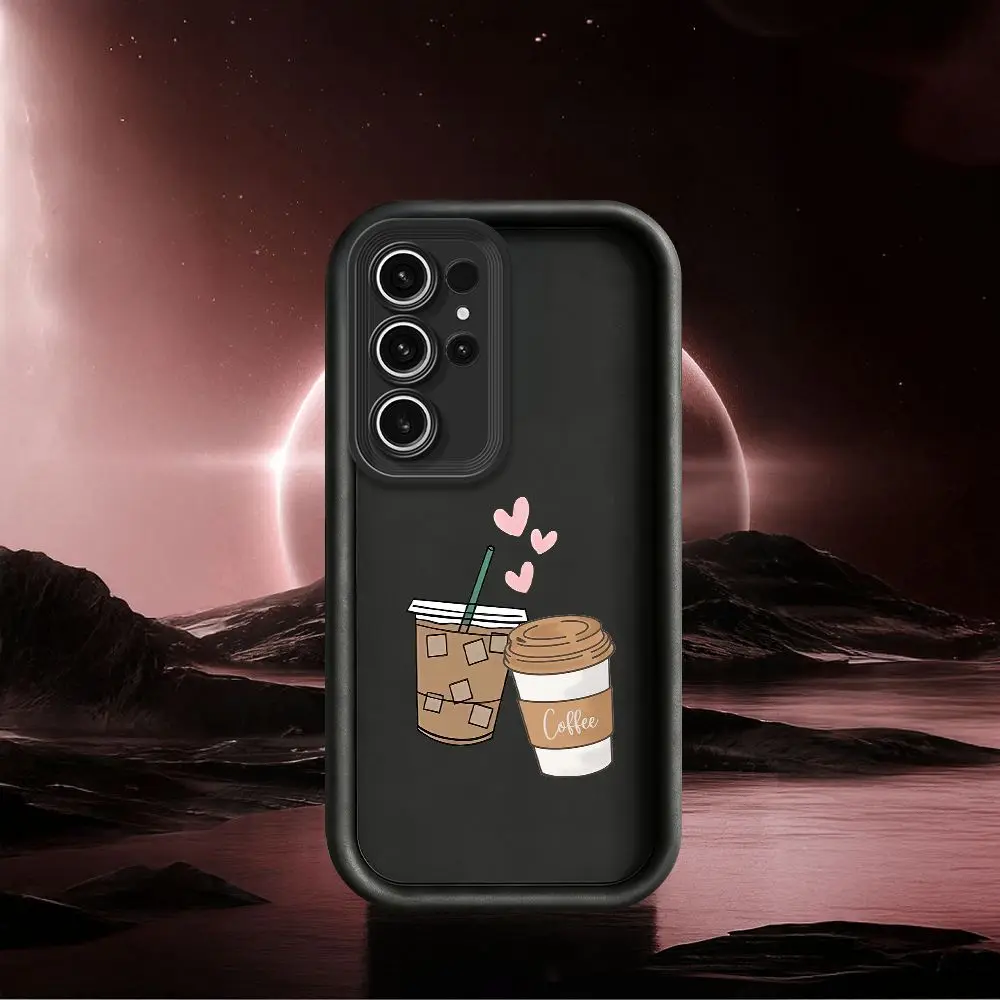 Funda con diseño de taza de café para Samsung S26 Ultra Plus S20 S21 S22 Plus S23 S24 S25 Ultra FE Note 20 Ultra, funda protectora de silicona
