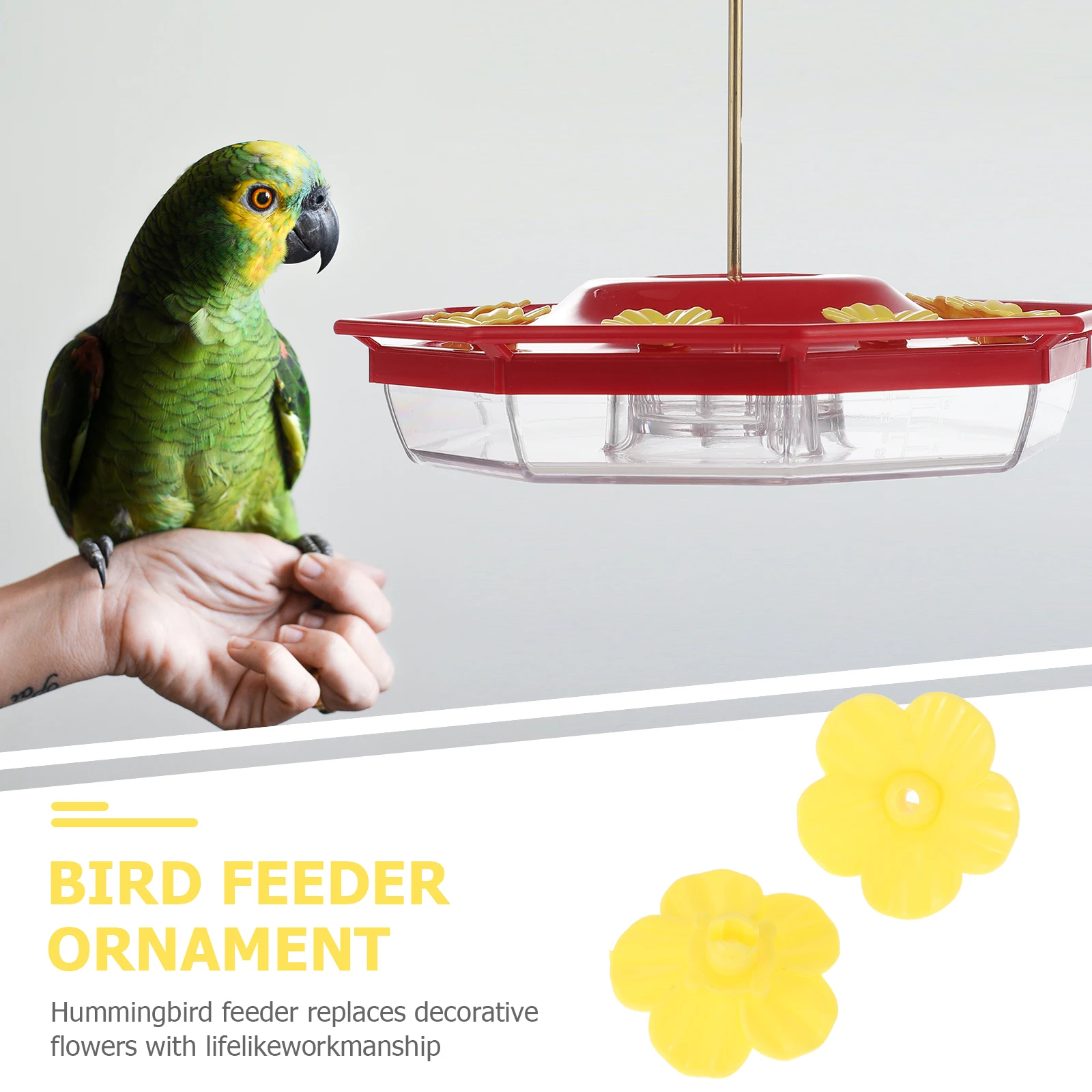 

18 Pcs Bird Feeders Flowers for Garden Birdfeeder Accessories Hummingbird Ports Outdoor Yellow