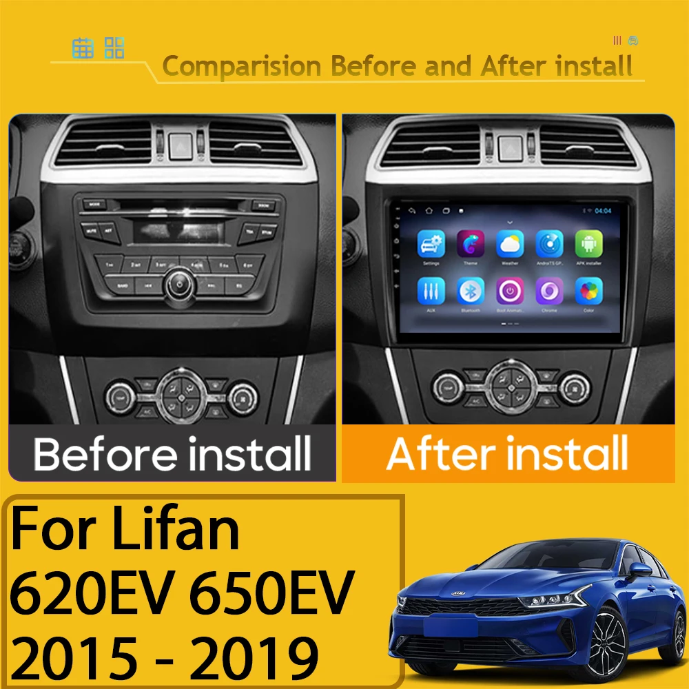 Navigation Android For Lifan 620EV 650EV 2015 - 2019 Player Head Unit Auto Radio TouchScreen Stereo Multimedia Dash Cam WIFI BT