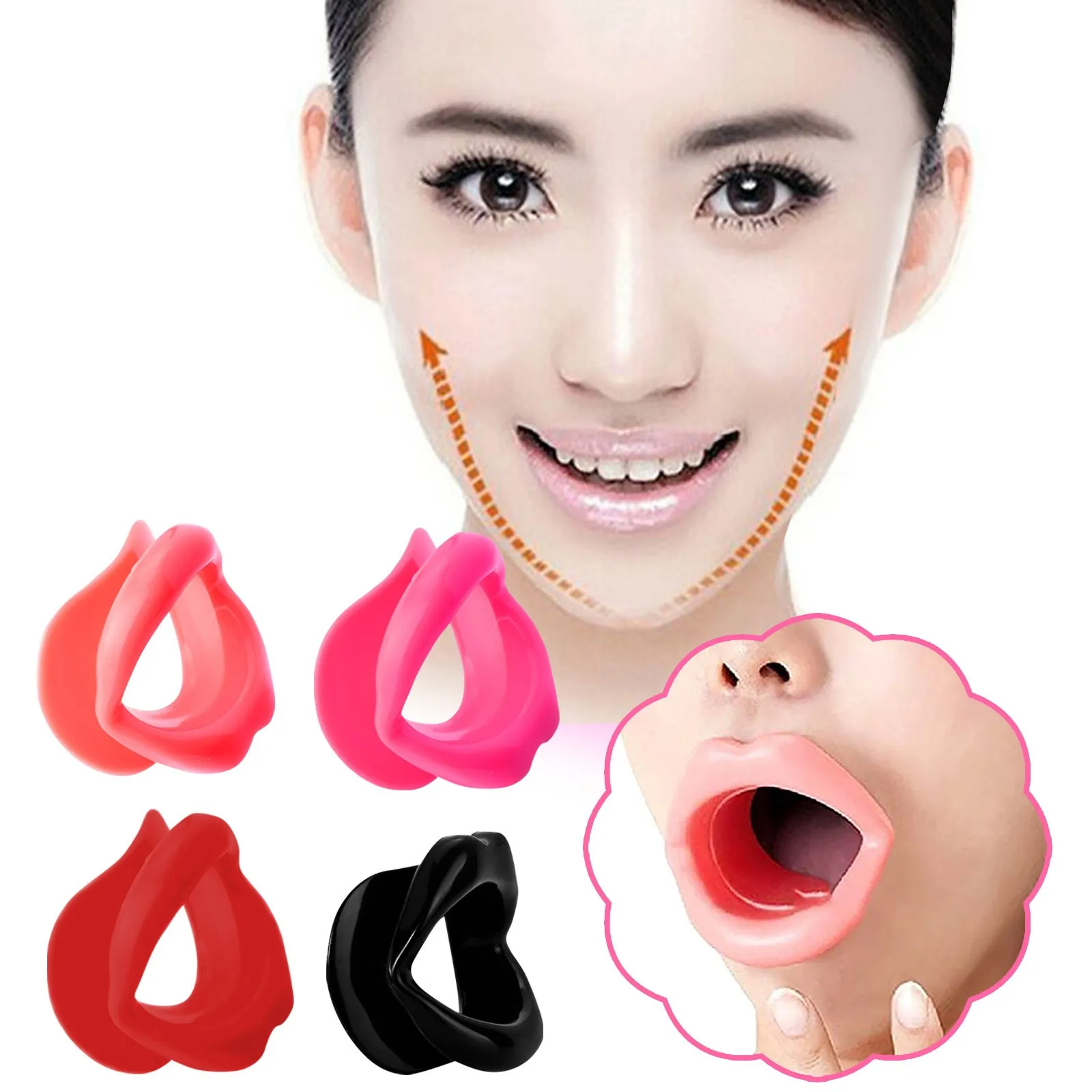 1 PC Silicone Face Slimmer Mouth Muscle Tightener ​Lips Massage Anti Wrinkle Exerciser Face Lift Lip Exercise Trainer Anti Aging