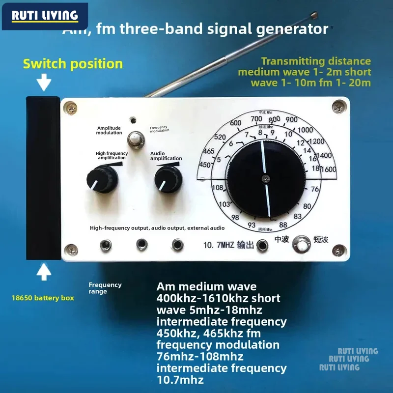 AM FM Medium Wave Shortwave Signal Generator 5mhz-18mhz 400khz-1650khz Band Wireless Transmitter Repair Debug Radio