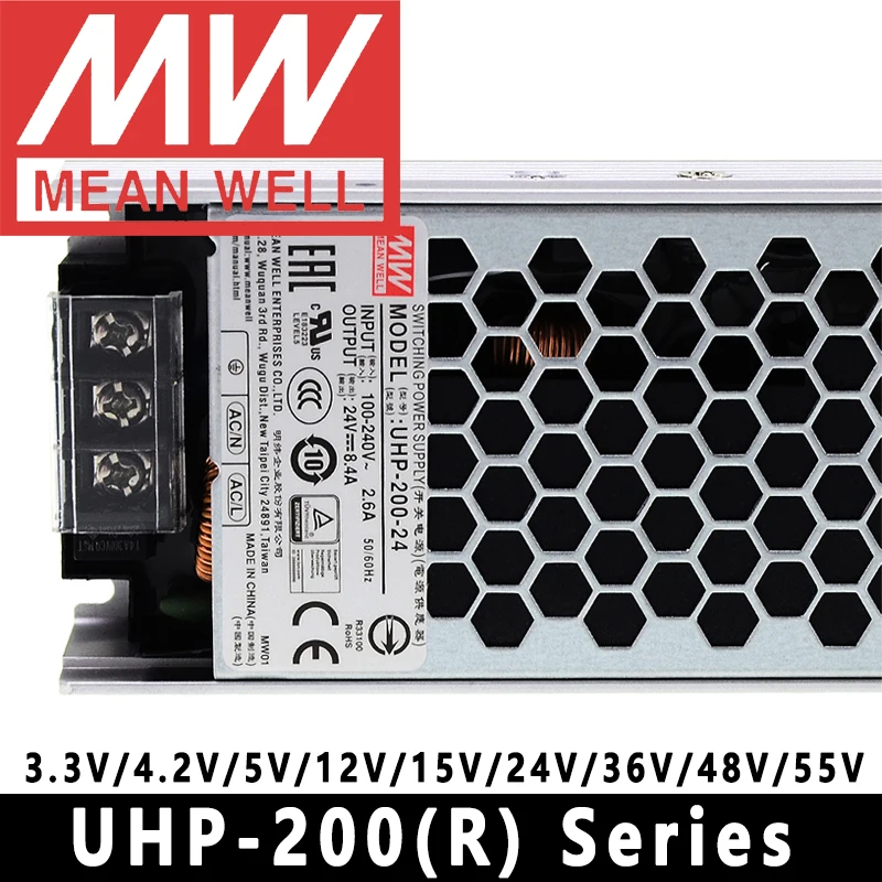 Mean Well UHP-200 Series Led display Power Supply Meanwell UHP-200/200R-4.2V/5V/12V/15V/24V/36V/48V/55V PFC/Redundant function