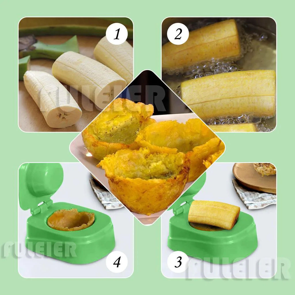 Pataconera Bacon Banana Basket Mold Meatball Express Mold Mofongo Tostones Kitchen Tools Meatloaf Press Meatball Maker Mold
