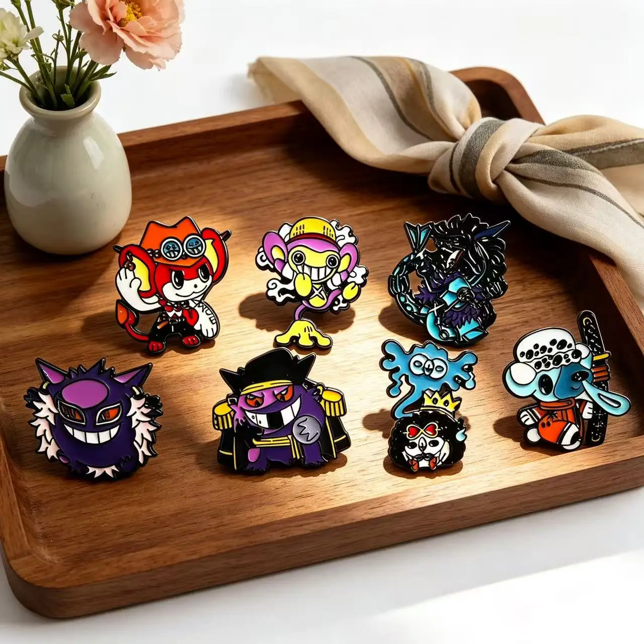 7-teiliges Emaille-Broschen-Set für Kinder, Cartoon, Anime-Actionfiguren, Schmuck, Geburtstagsgeschenk
