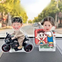 Picture Car Accessories Shake Head Couples cute cartoon Action Figurines Family Photo Custom Ornament Auto Interior Dashboard