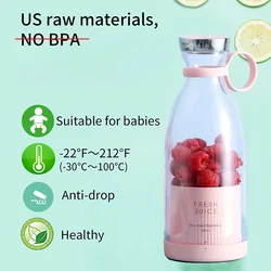 350 ml personal fresh fruit blender Cup Rechargeable mini juice bottle usb Juicer Smoothie Portable blender