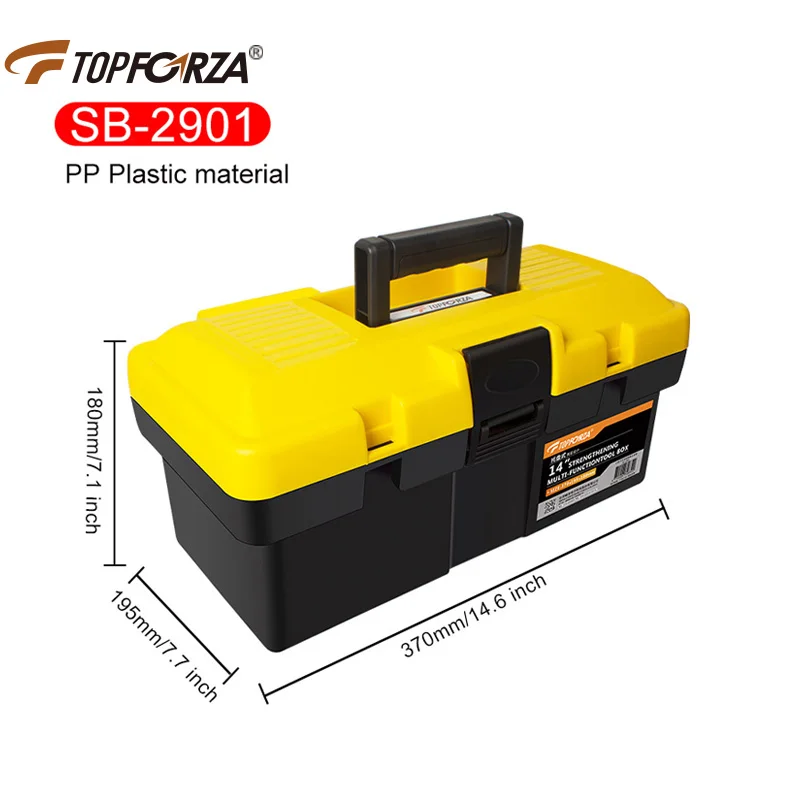 topforza-ハードウェアツールボックス、厚手のプラスチック製、電気技師や大工の特殊電動ドリル用収納ボックス