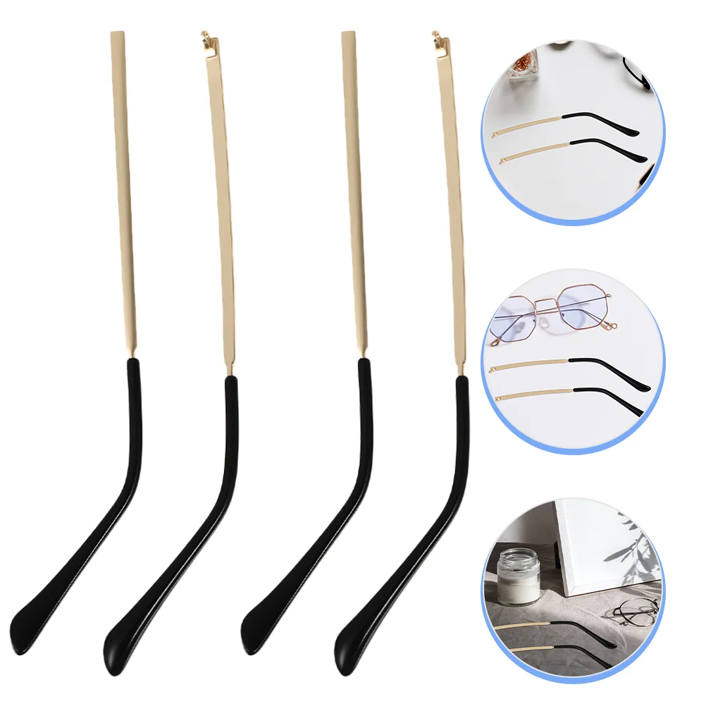 

2 Pairs Spectacle Legs Metal Sunglasses Arms Universal Replacement Temple for Steam Eyeglasses Women