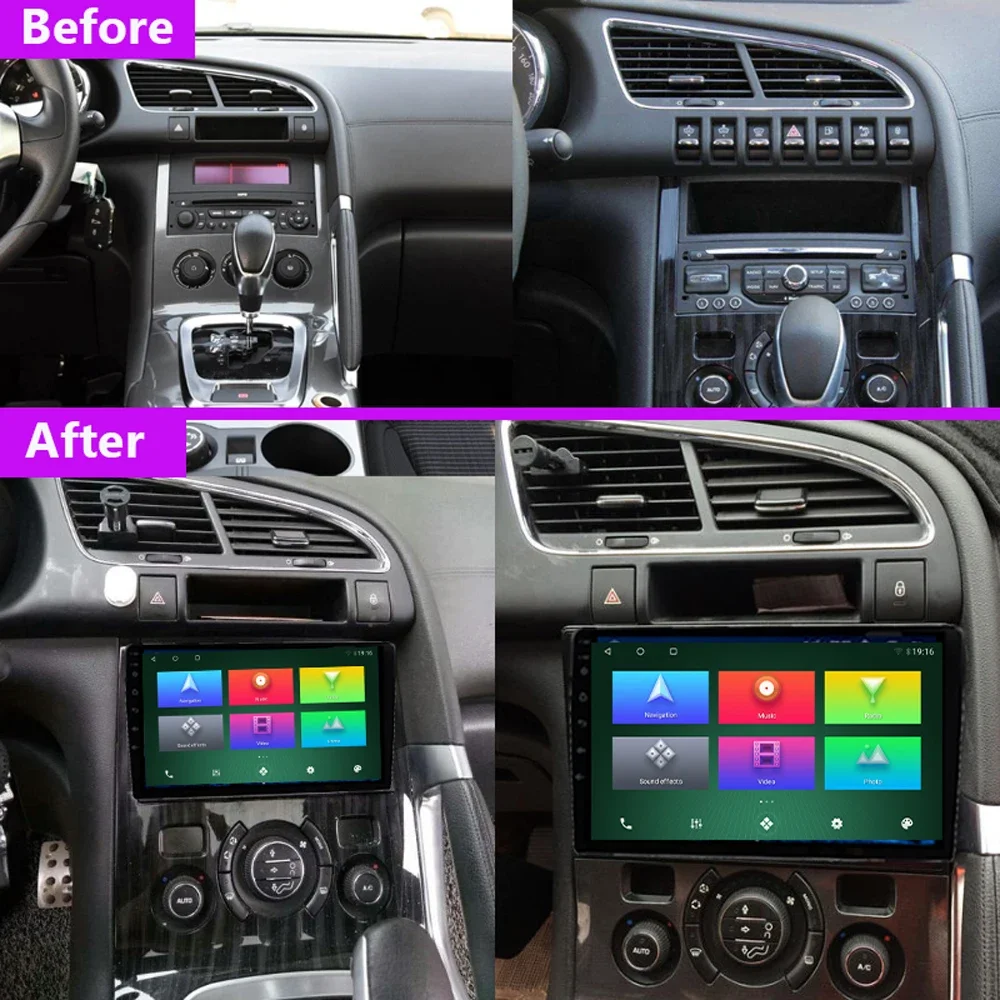 For Peugeot 3008 Navigation GPS Car Radio 2009-2015 Wireless Carplay 4G WIFI Multimedia Android Auto BT 2DIN Head Unit Stereo