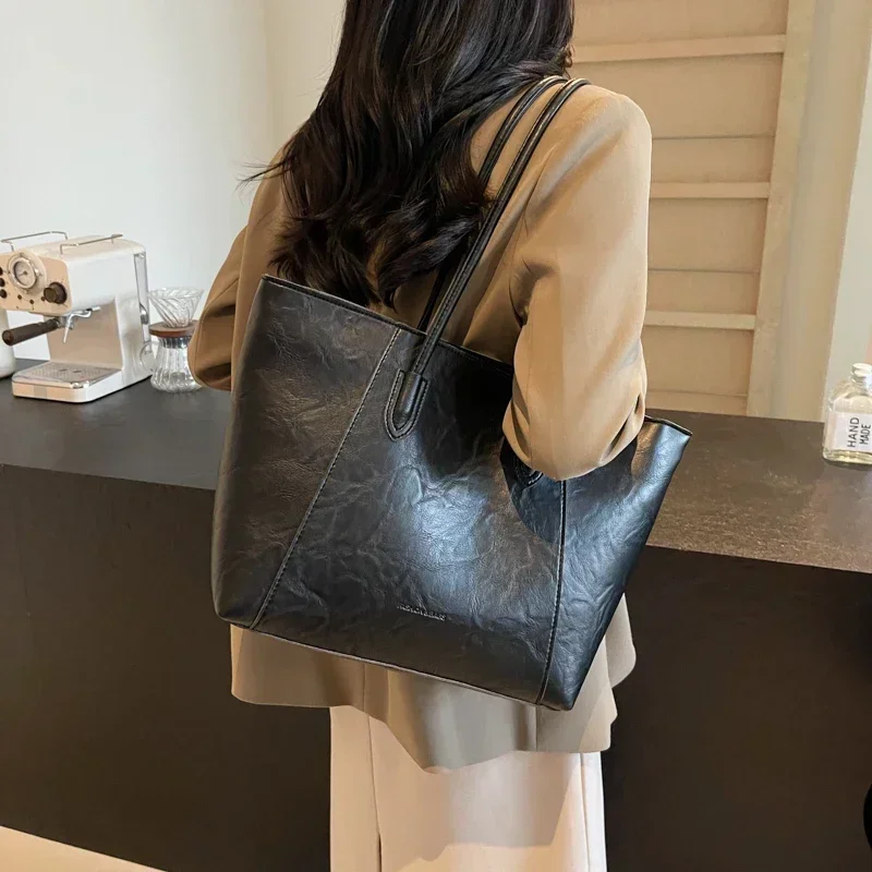 2024 Zipper Casual Tote Bags 2024 High Quality Sewing Thread fashion Shoulder Bags on Sale Pu Solid Colors Soft Ladies Bags