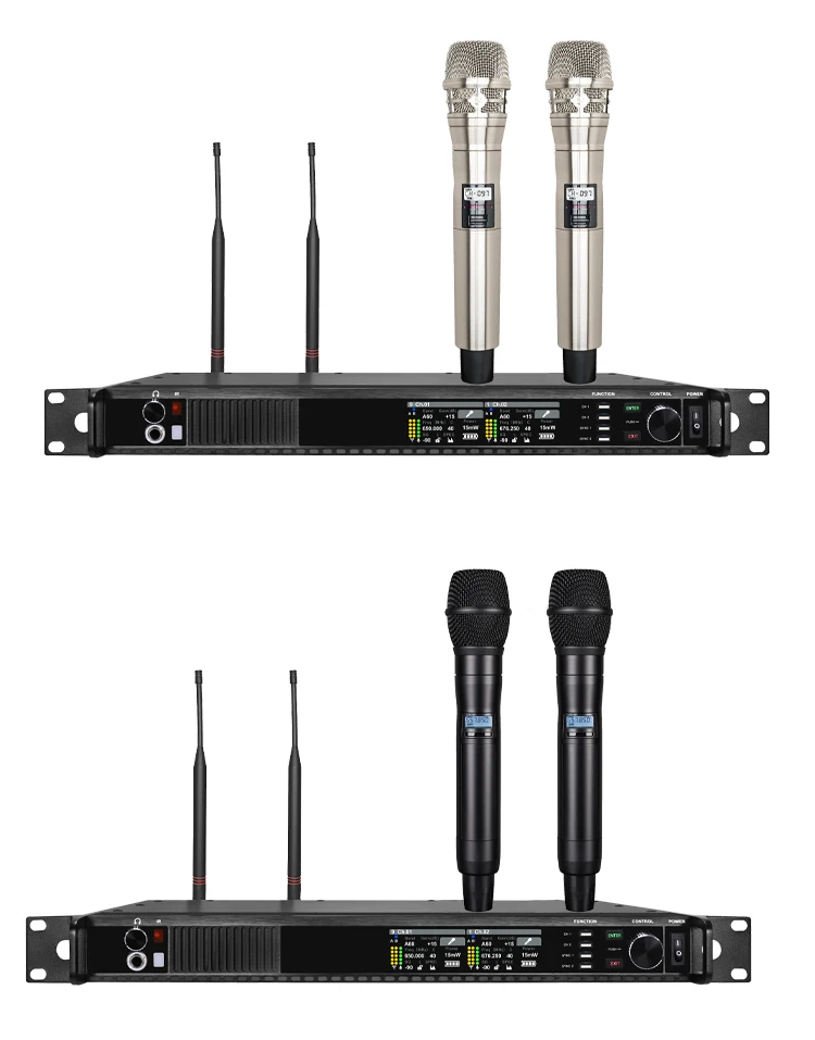Paulkitson ANX4 True-Diversity Drahtloses Mikrofonsystem, Mehrfrequenz-Handmikrofon mit Bodypack für Karaoke, Bühne und Live-Shows – Detail 16