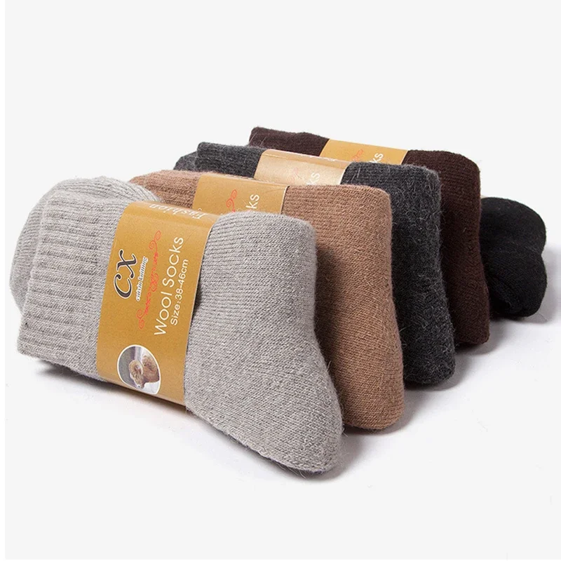 1 Pairs Super Thicker Warm Women Socks Wool Winter Solid Merino Wool Against Cold Snow Terry Socks Cashmere Dropshiping