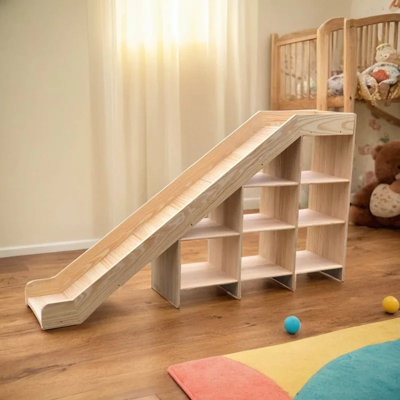 Children's Indoor Climbing Frame Solid Wood Slide Swing Combination Small Amusement Park Baby Exercise