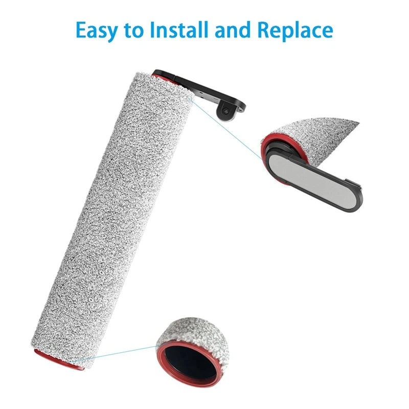 Escova de rolo com filtro HEPA como plástico para Dreame, H12 Pro, M13beta, H12 Pro Plus, Acessórios para máquinas de lavar piso, 6 PCs