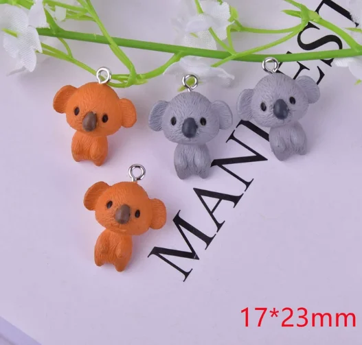10 pcs 3D Resin Koala  Charm Earrings DIY Key chain Necklace Pendant Bracelet Jewelry Handmade Findings Gift view 2