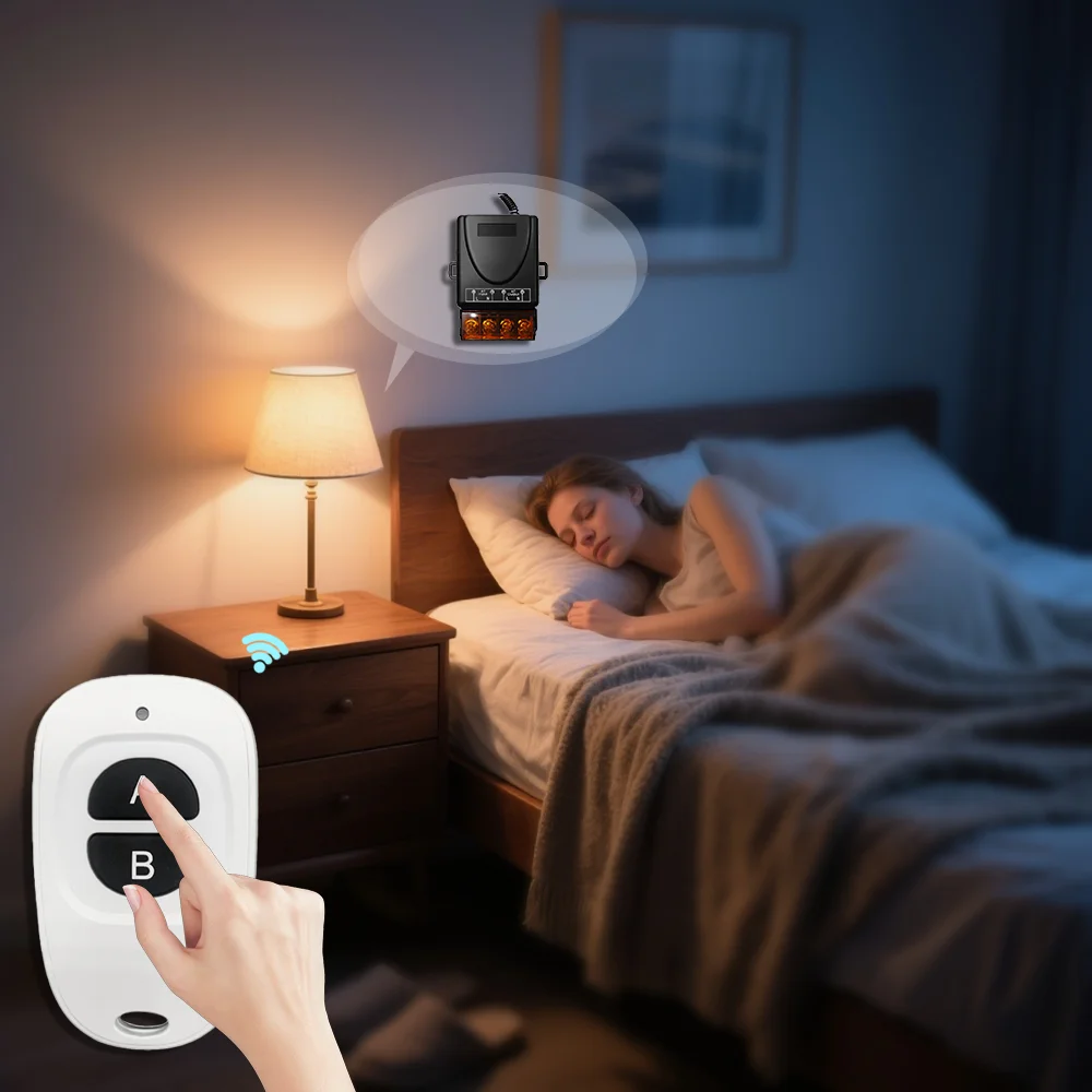 

Interruptor de Control remoto inalámbrico RF de 433MHz AC 110V 220V 240V 30A receptor de relé DIY para motores de luz LED de bom