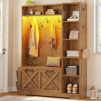 LED Hall Tree with Storage 5