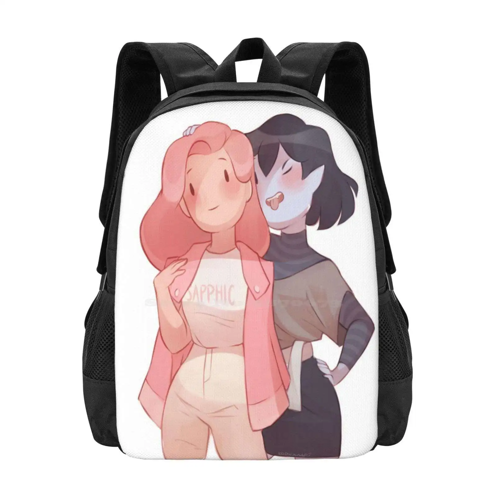 Bubbline Sapphic Backpacks For School Teenagers Girls Travel Bags Adventuretime Adventure Time Bubbline Princess Bubblegum