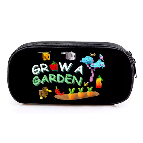 3D New Roblox Grow A Garden Single-layer Pencil Case Polyester Vertical Square Stationery Bag Pencils Case Student Necessities