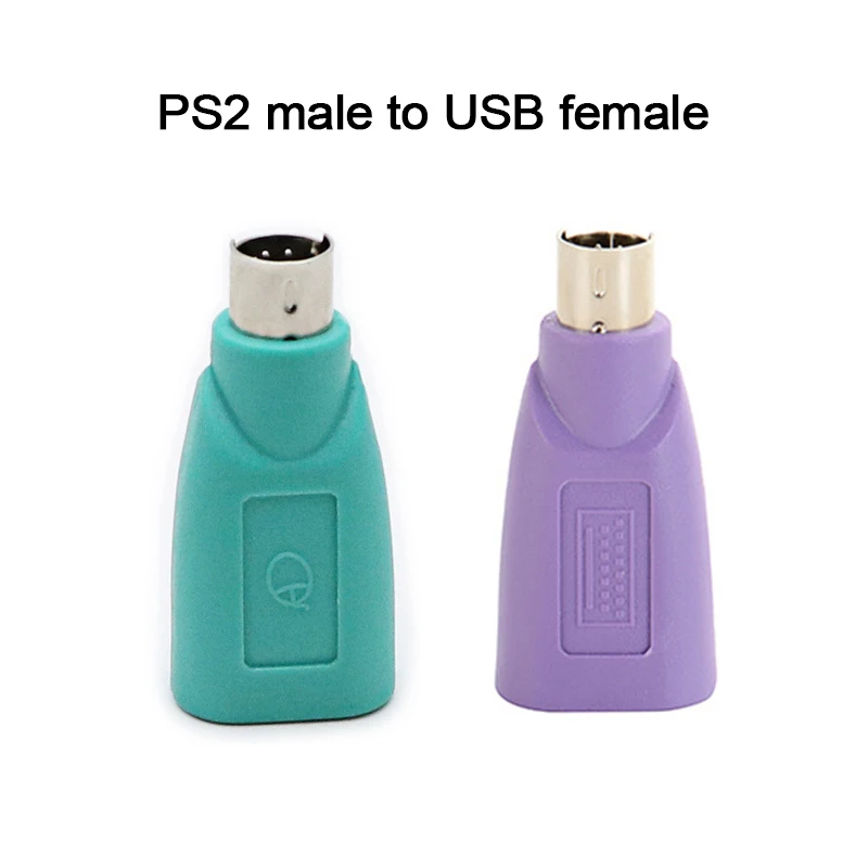 

High Quality Purple +Green Converter Keyboard Mouse PS2 PS/2 To USB Adapter Converter For Usb Keyboard Mouse Accessories