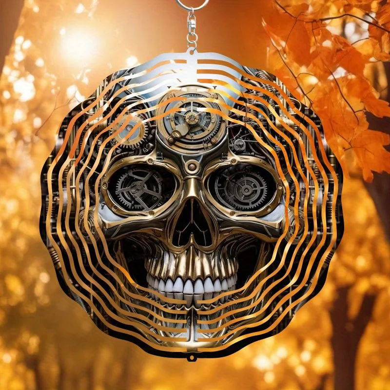 CIFbuy 360° Rotating Wind Spinner Kaleidoscope Metal Wind Chime Garden Yard Patio Outdoor Hanging Decor