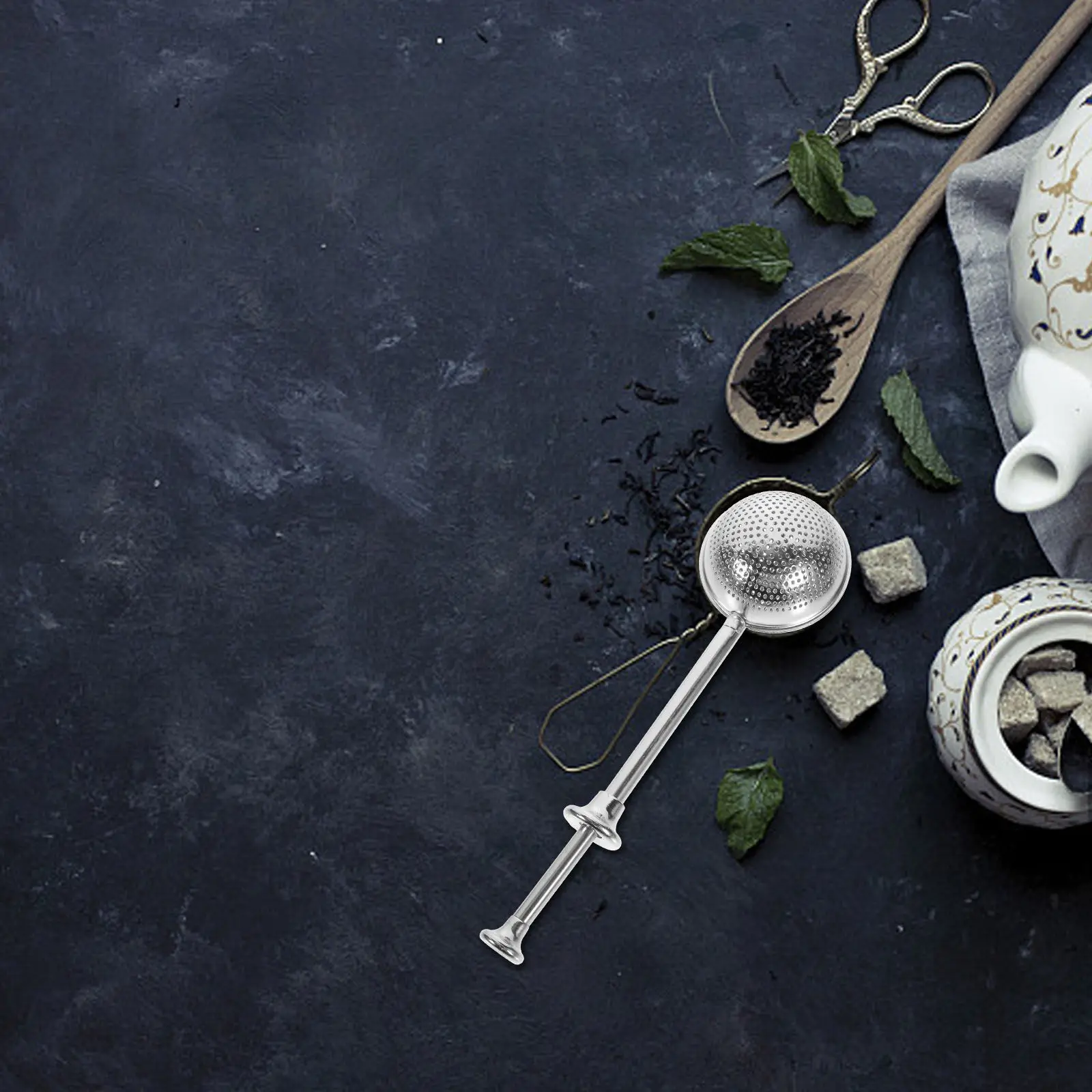 2Pcs Premium Stainless Steel Tea Infuser Retractable Spring Handle One Hand Operation High Hardness Rust Resistant Tea Strainer