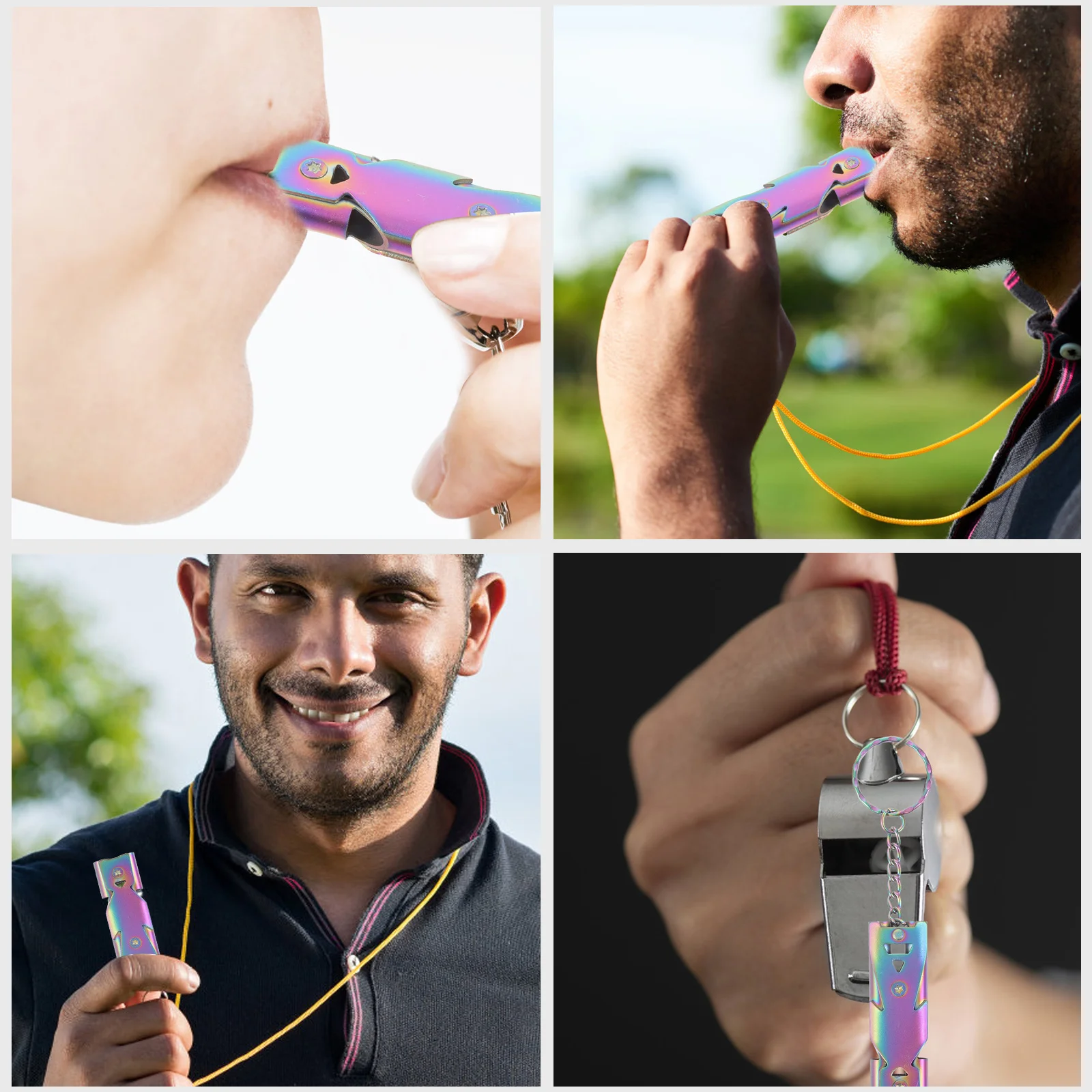 

Stainless Steel Dog Training Whistle Portable Bird Whistle Loud Clear Sound Keyring Pet Training Outdoor Survival Accessory