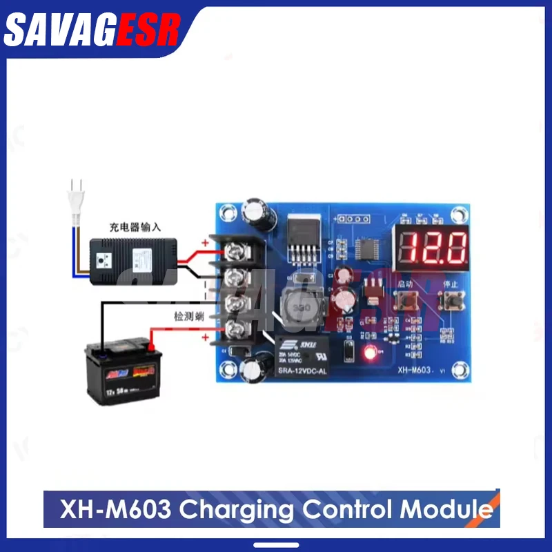 1-5PC XH-M603 Charging Control Module Digital LED Display Storage Lithium Battery Charger Control Switch Protection Board 12-24V