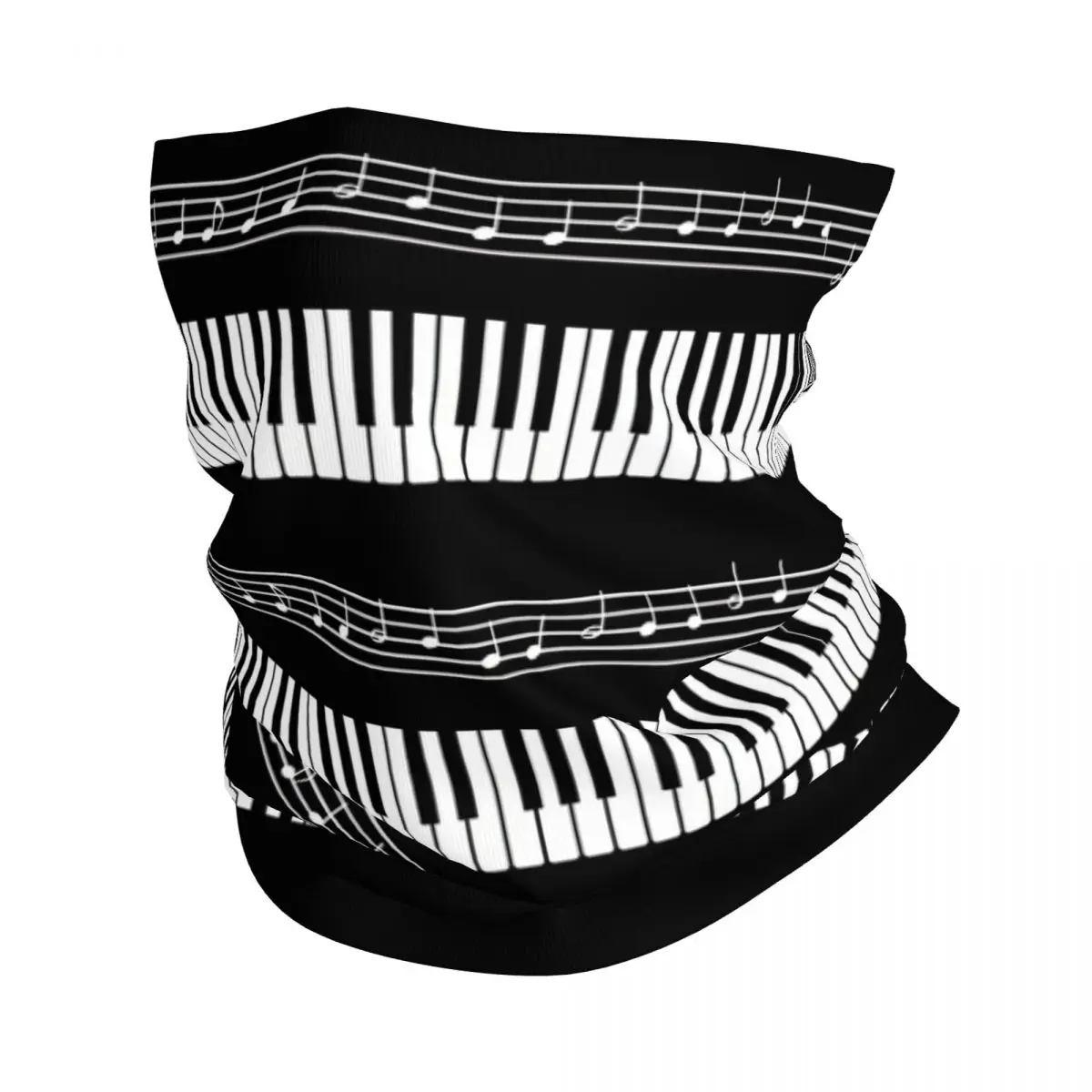 Piano Organ Keyboard Thin Bandana Neck Gaiter Music Notes Wrap Scarf Headband Neck Cover