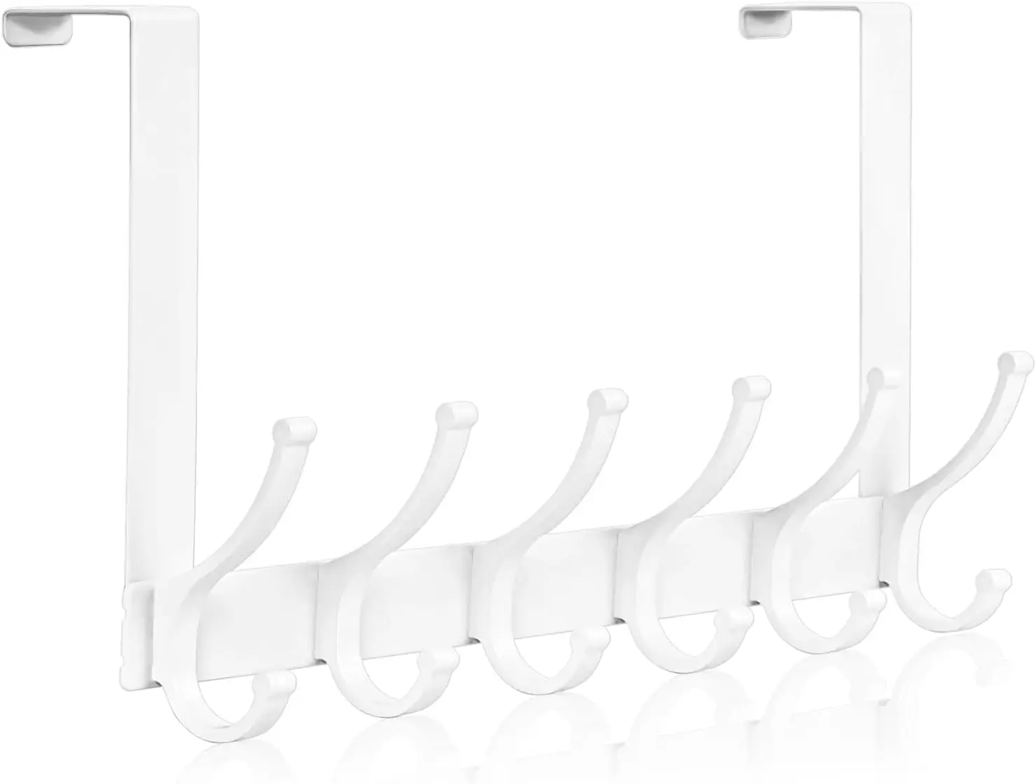 

Over Door Hooks, 12 Hooks Towel Rack for Bathroom, Coat Rack Dorm Essentials, White, Fits 1-3/4" Doors
