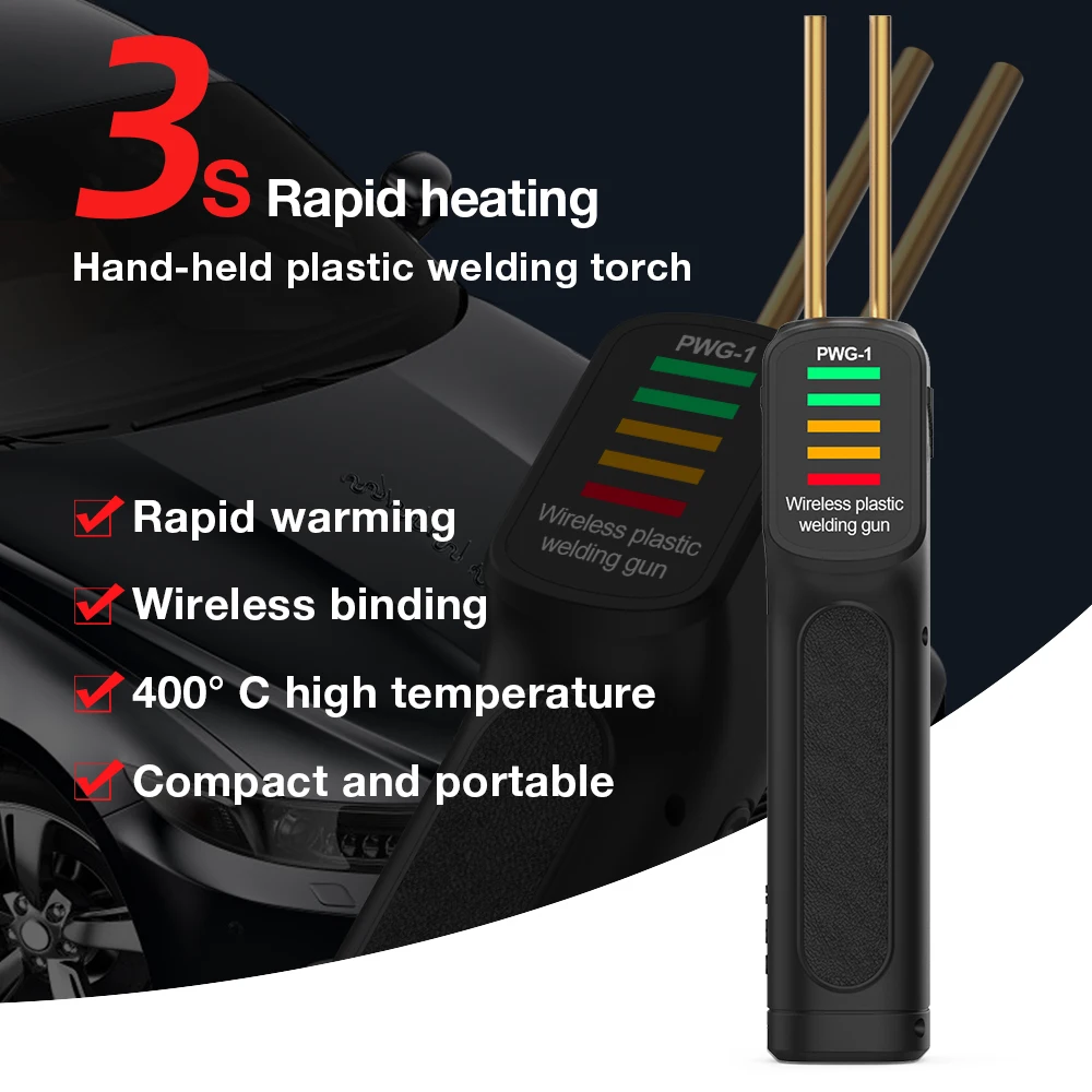 Mesin Las Plastik Genggam Nirkabel Isi Ulang Pistol Las Plastik Hot Stapler Alat Perbaikan untuk Bumper Mobil