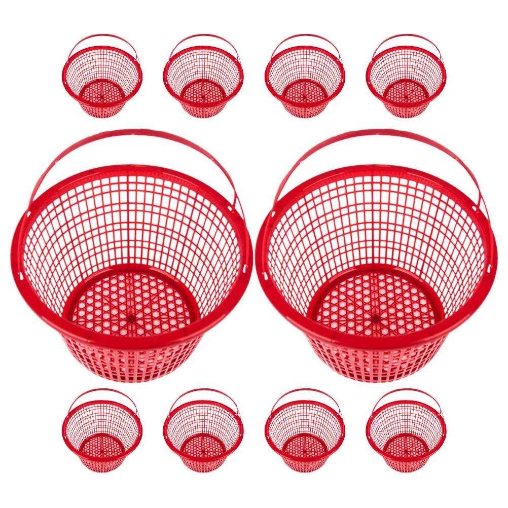

10Pcs Round Fruit Picking Basket Plastic Strawberry Blueberry Holder Lightweight Durable Storage Market Basket