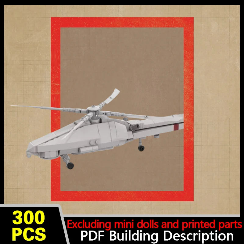 Unmanned Helicopter Model MOC Building Bricks War Equipment Modular Technology Gifts Holiday Assemble Children Toys Suit