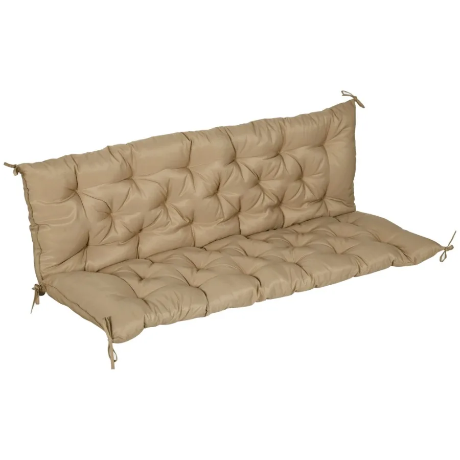 

Outdoor Bench Cushion Tufted 3Seater Khaki for Swing Chair Patio Sofa