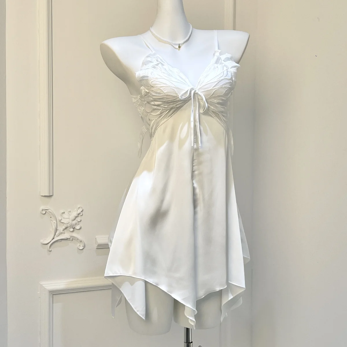 DAIMELU Ice Silk Pajama Female nightdress Women's Summer Sexy nightgown Lavender Premium sleepwear lady sleepshirts girl nighty