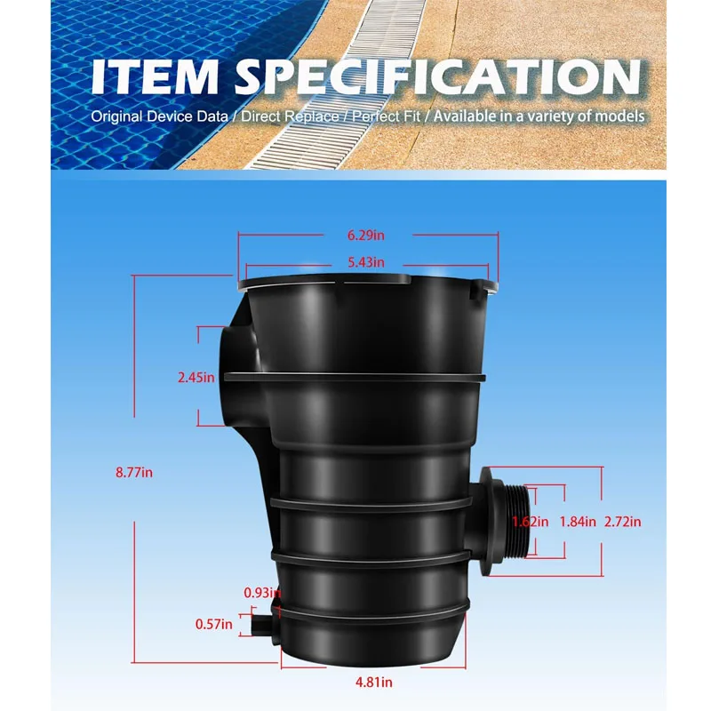 354530 Pot Replacement Fits for Pentair/Pac Fab/Sta-Rite Dynamo Pool Pump Strainer Housing Pot Aboveground Swimming Pool Pumps