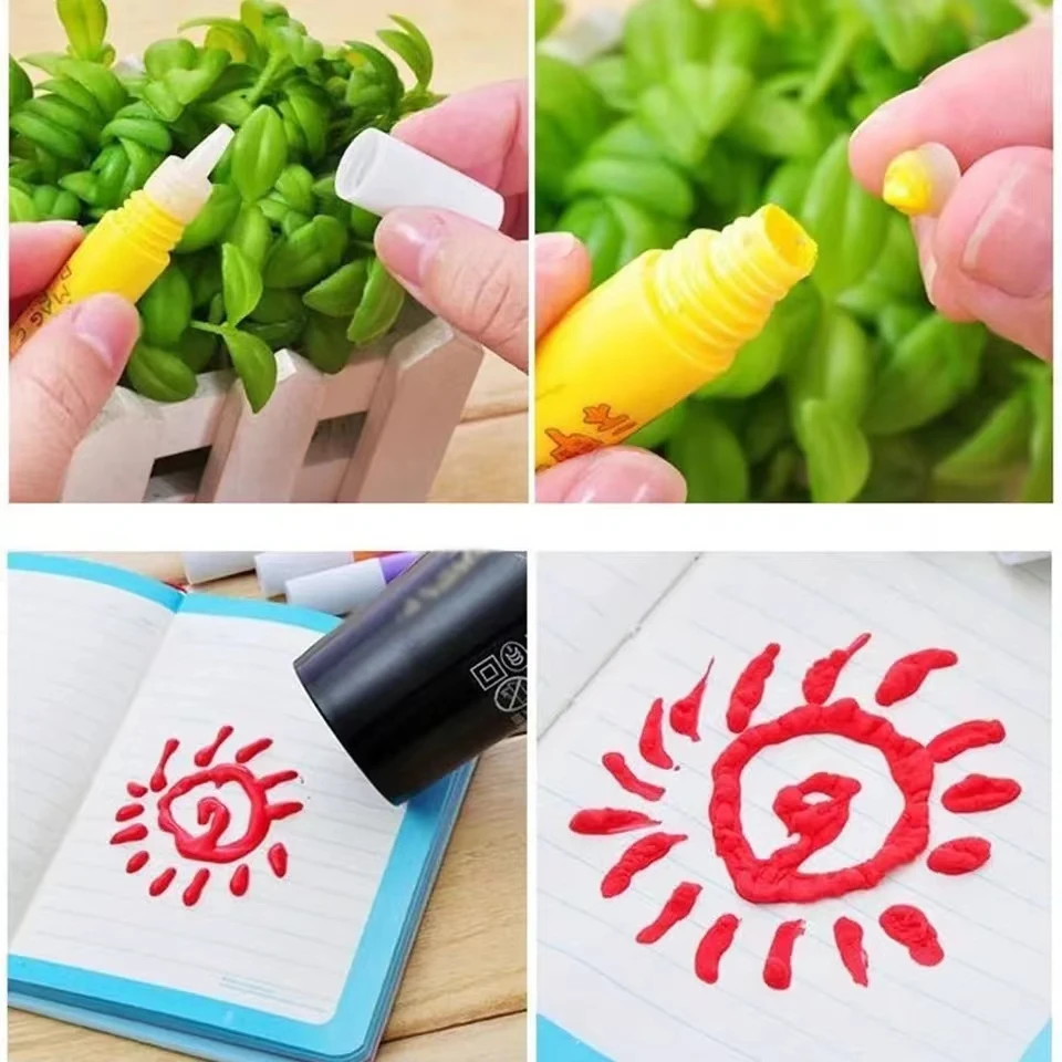 6pcs DIY Bubble Popcorn Drawing Pens 3D Magic Puffy Effect Drawing Pens for Kids 3D Cards Decorating