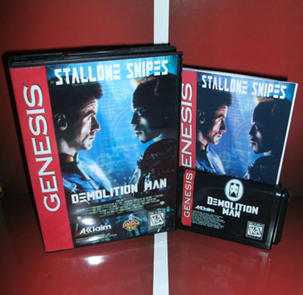 Demolition Man with Box and Manual for 16 Bit Sega MD Game Cartridge Megadrive Genesis System