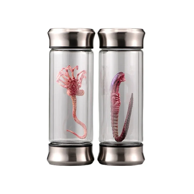 Alien Glow Jar Xenomorph Specimen Facehugger Chestburster Embryo Glass Jar Movie Prop Replica Home Decor Desktop Crafts