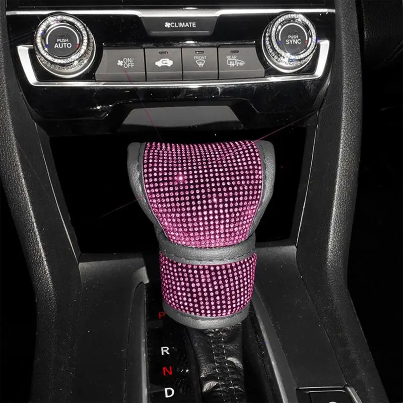 For Refer To Description  Automotive Shift Knob With Rhinestones Shift Lever Dust Protection Cover Anti-Scratch Vehicle Interior