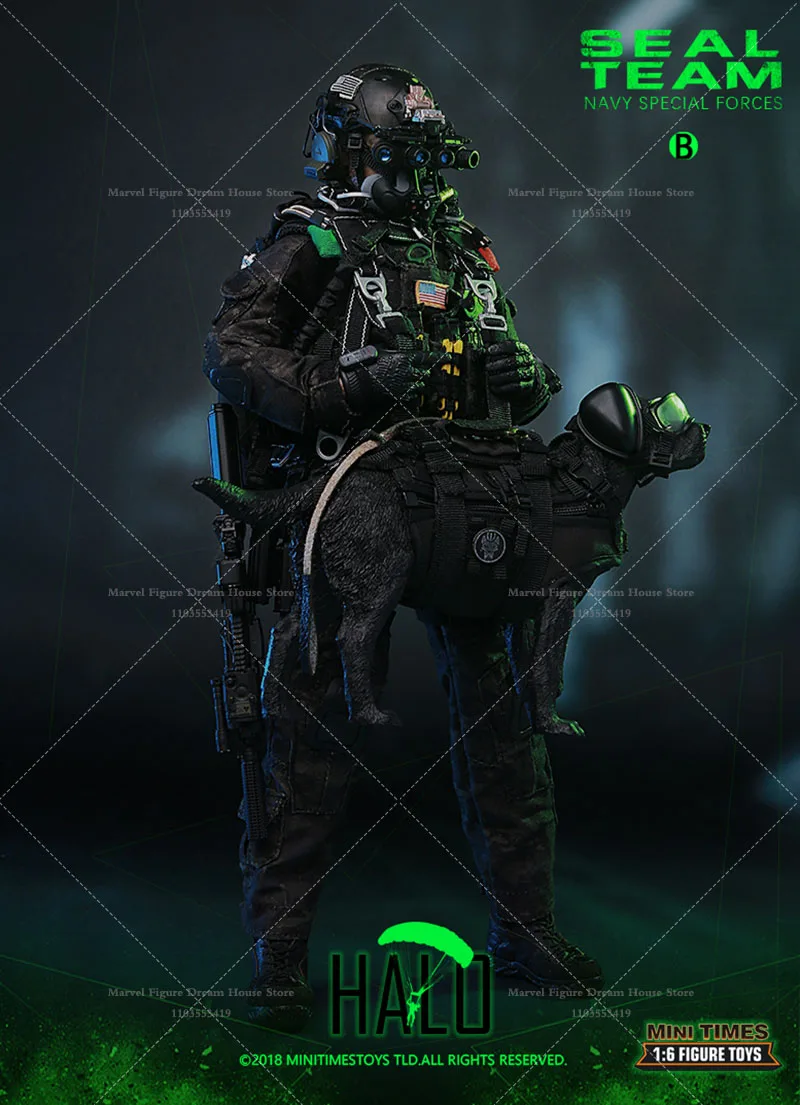 Minitimestoys M013 1/6 مقياس ختم فرق كوماندوز مشغل الكلب العسكري 12 بوصة مجموعة كاملة ألعاب جندي الشكل متوفرة في المخزون