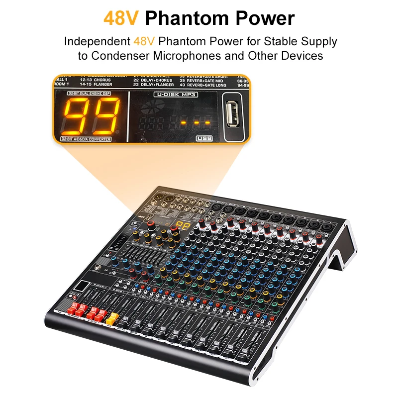 Professional 8 12 16 24 Channel Amplifier Karaoke Studio De Audio Profecional For  Dj Controller Audio Console Mixer
