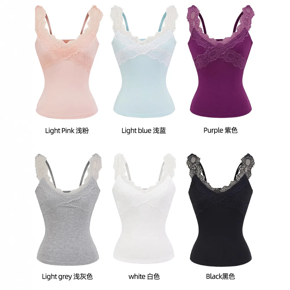 

Threaded lace edge sling vest top women's comfortable slim fit outside wear high-end Internet celebrity vest summer