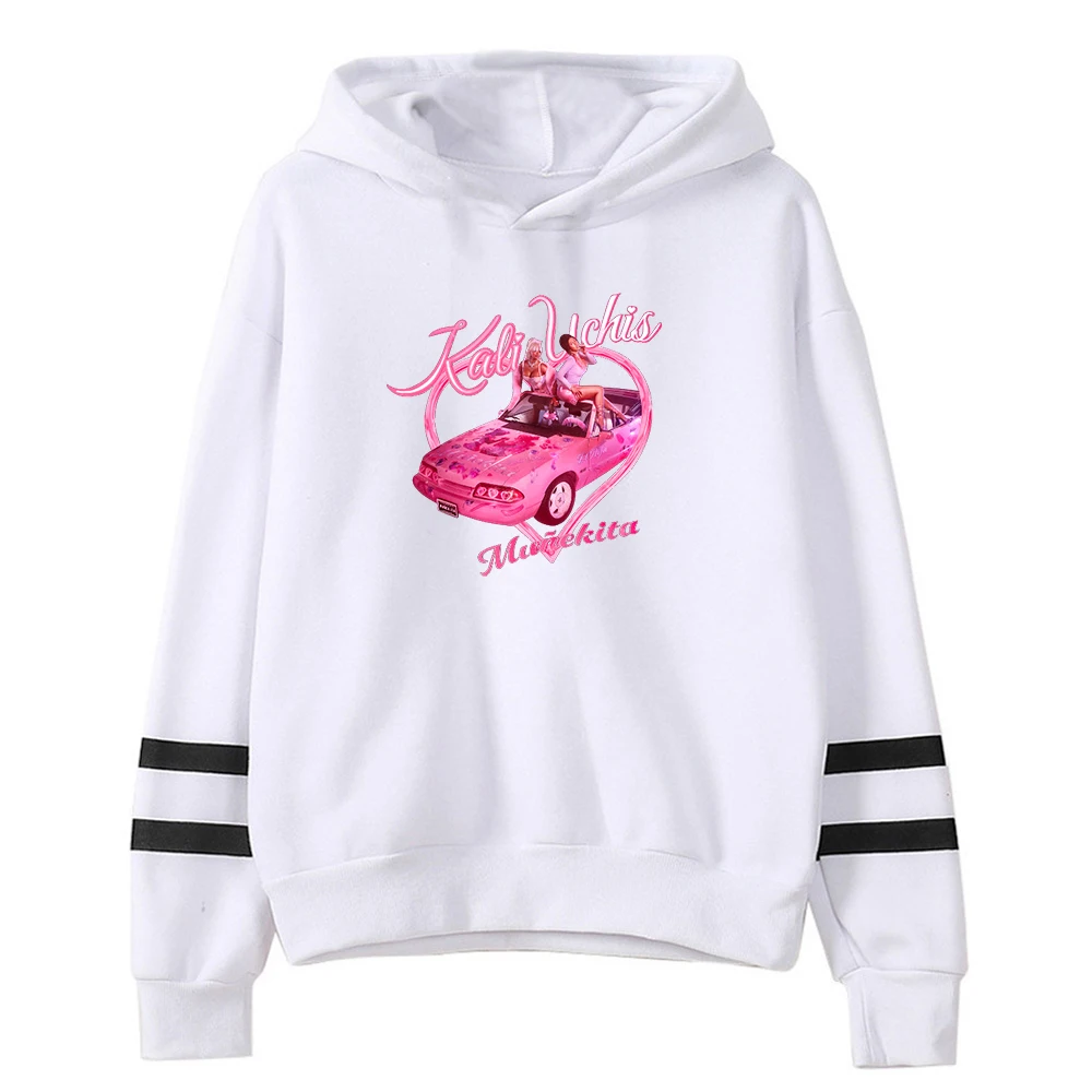 Kali Uchis Munekita Hoodie Red Moon in Venus Tour Pocketless Parallel Bars Sleeve Streetwear Women Men Hooded Sweatshirt