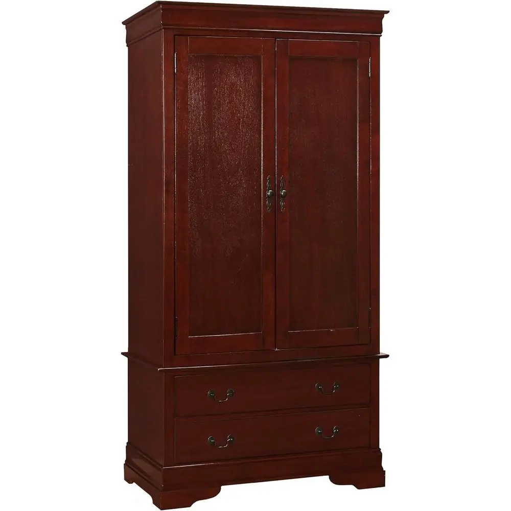

Cherry Finish Double Door Armoire